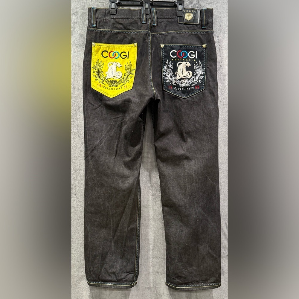 VTG Y2K Coogi Jeans 40x35 Baggy Hip Hop Skater Grunge Wide Leg Sewn Embroidery - Picture 6 of 13